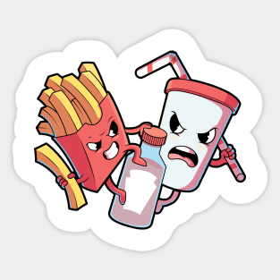 Fast Food Fight Sticker